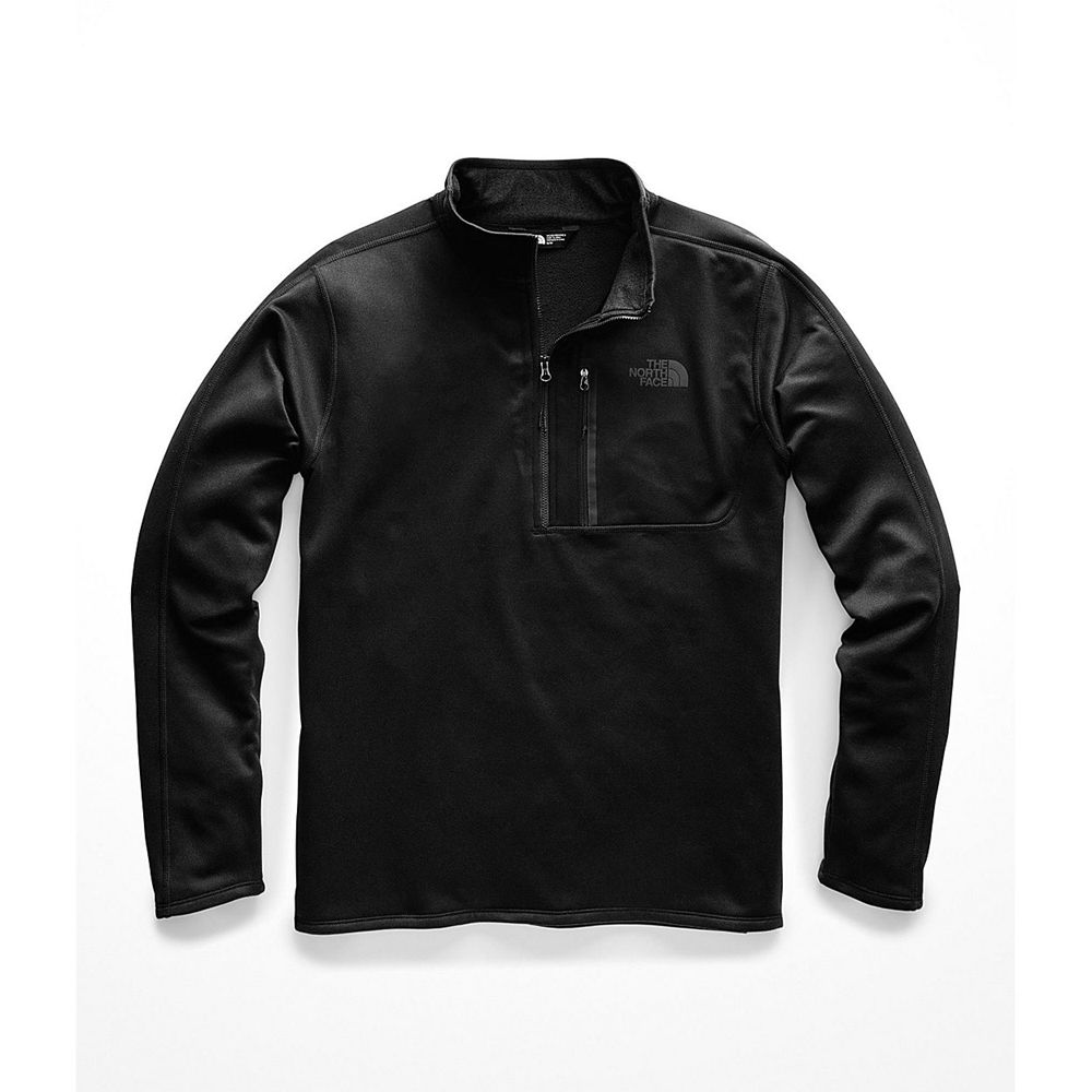 The North Face Fleece Mens Australia - The North Face Canyonlands ½ Zip—Tall Black Hiking (SLZ-14628